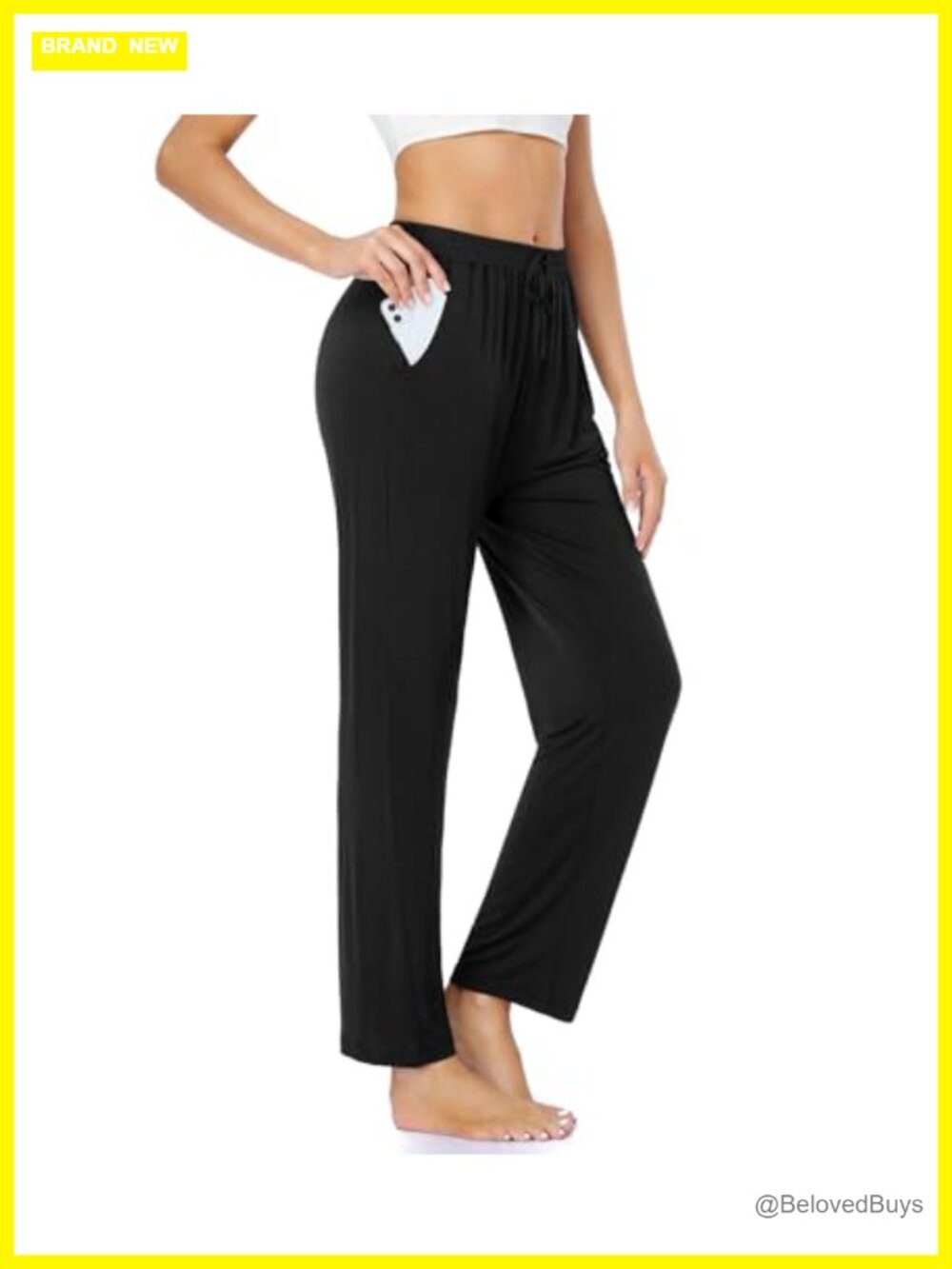 Womens Loose Wide Leg Yoga Pants Stretch Lounge Pockets Athletic Pull On